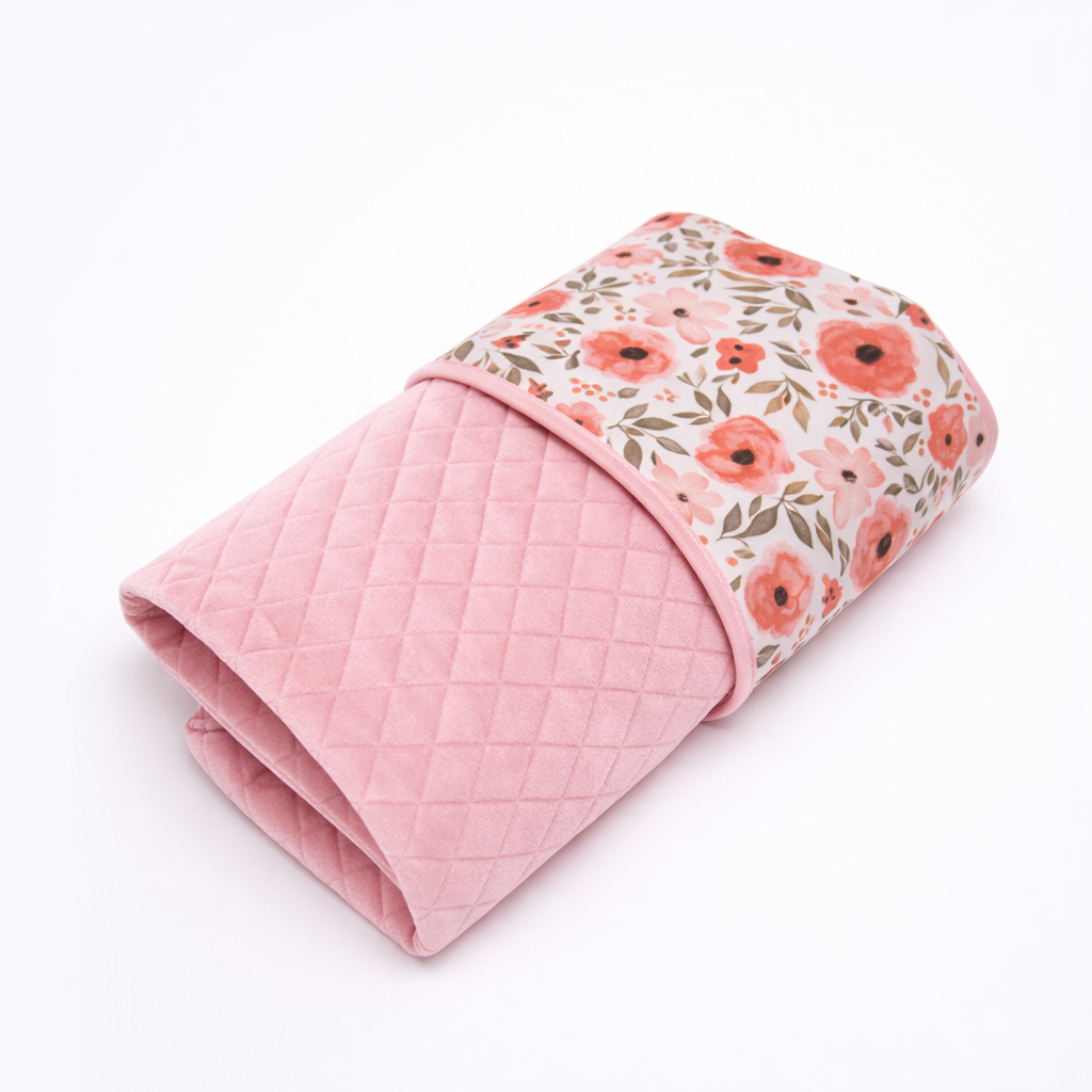 Kocyk dla dziecka Velvet pikowany — Kwiat Begonii